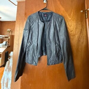Women's Blue Leather Jacket
